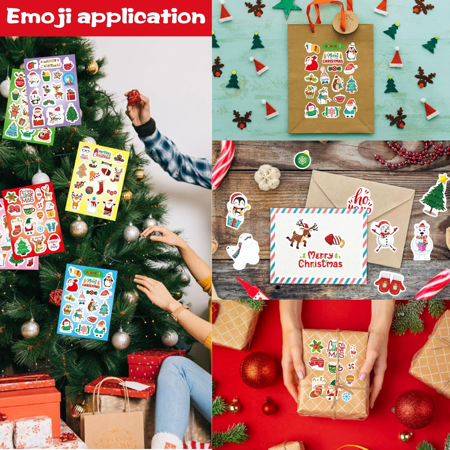 Christmas Stickers, 234-Count Non-Repeating Waterproof Holiday Stickers for Kids and Teens, Xmas Party Favorite, Bulk Holiday Gifts image number 1