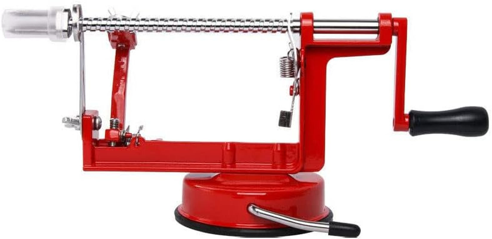 Ledlabs Kitchen Tool Apple Peeler Slinky Machine Fruit Cutter Slicer Corer 3 in 1 Red Professional Fruit & Vegetable Peeler for Apples, Pears, Potatoes