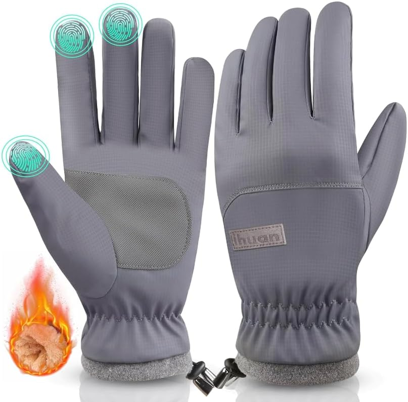 Ihuan Gloves Men Women Winter Warm Winter Gloves Touchscreen Gloves Windproof Waterproof Non-Slip Sports Gloves Cycling Gloves for Cycling, Running, Skiing, Hiking