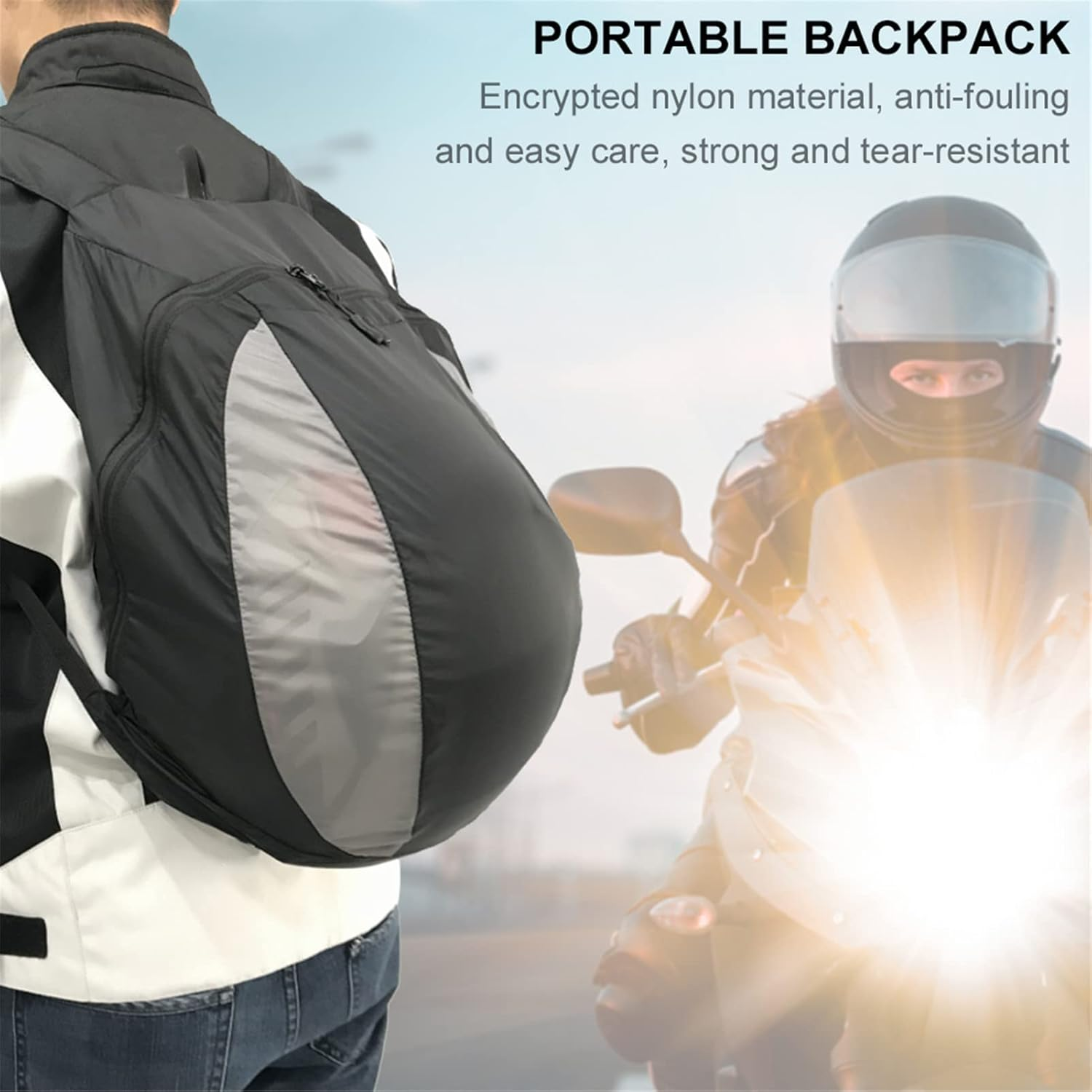 Motorcycle Helmet Backpack | Waterproof Travel Bag | Helmet Bag | Accessories and Gifts for Riders image number 4
