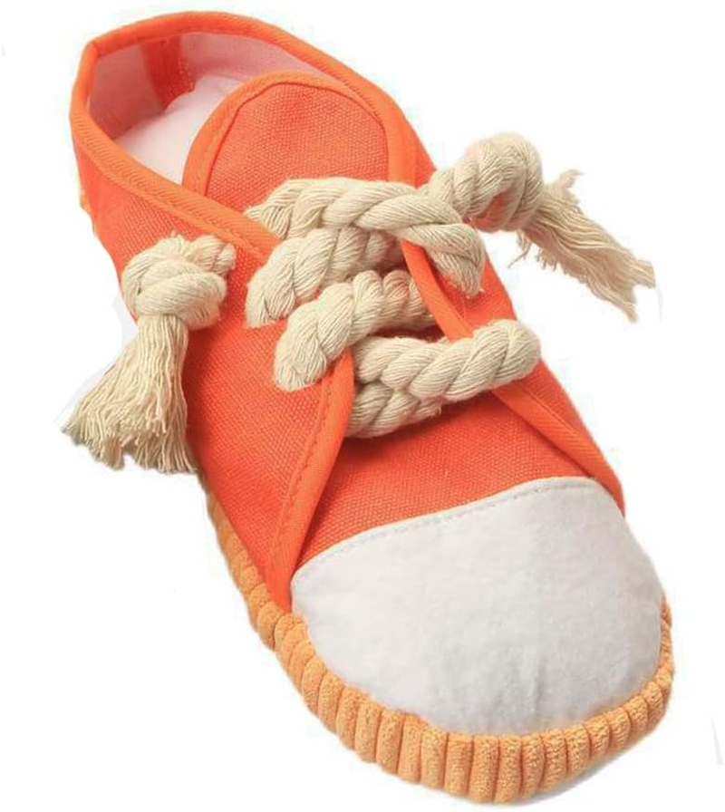 Dog Plush Toy for Puppy, Tuffy Dog Shoes Shape Squeaky Toys, Funny Stuffed Animals Toys with Cotton Material, Durable Chewing Toys image number 4