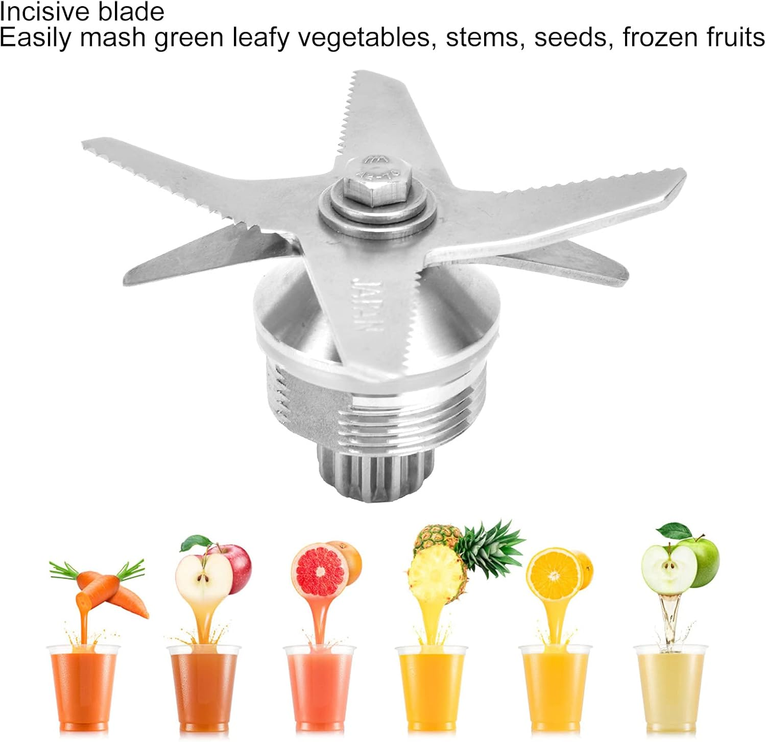 Blender Blade Assembly, Premium Stainless Steel Blender Replacement Parts, 6 Fins Juicer Extractor Blade Compatible with Vitamix & Biolomix Blender Standard Containers image number 4