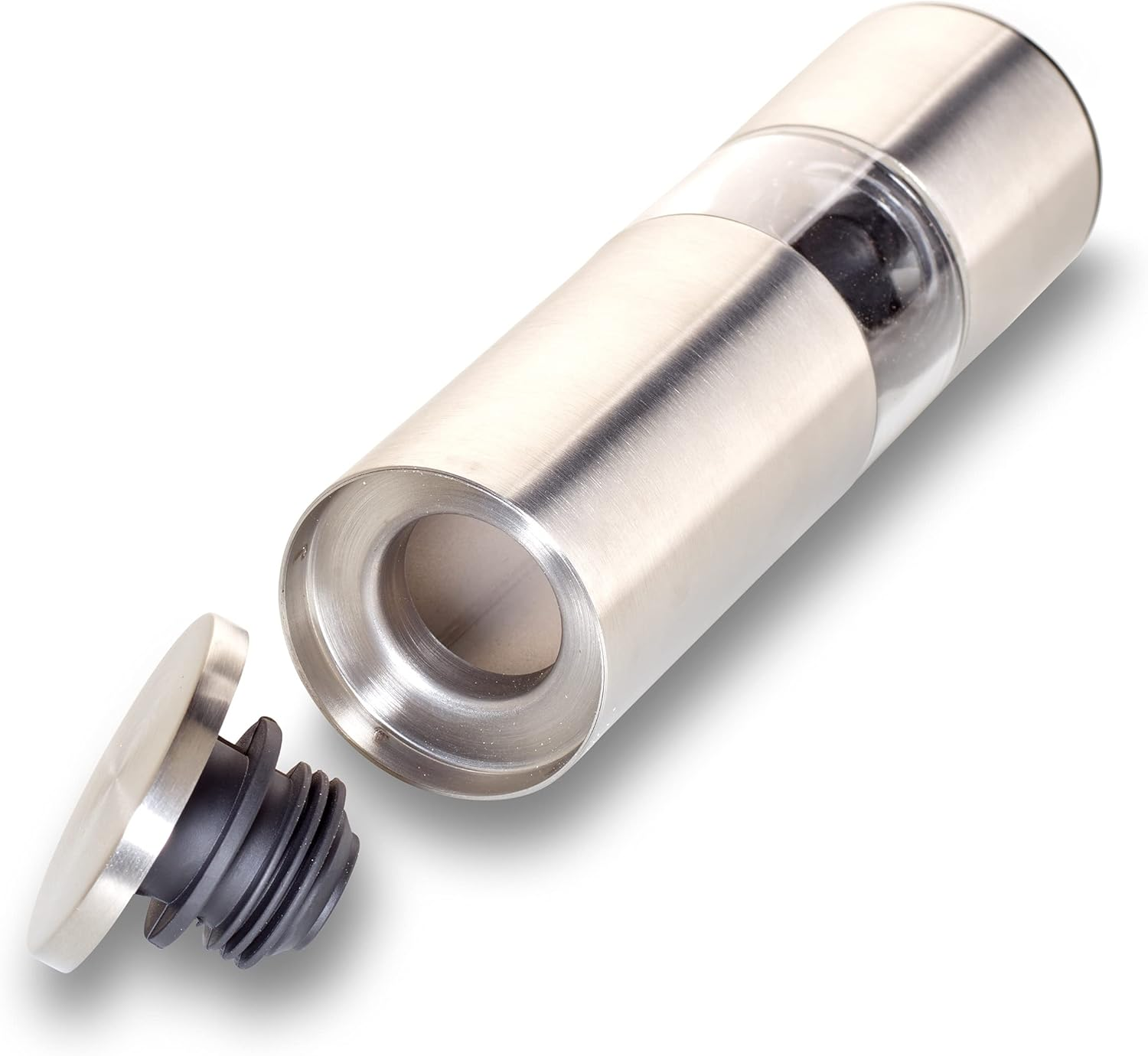 Echtwerk 2-Piece Spice Mill Set, Salt and Pepper Mill Made of High-Quality Stainless Steel with ABS Ceramic Grinder, Manual, for Pepper, Salt and Chilli, Silver Edition image number 4