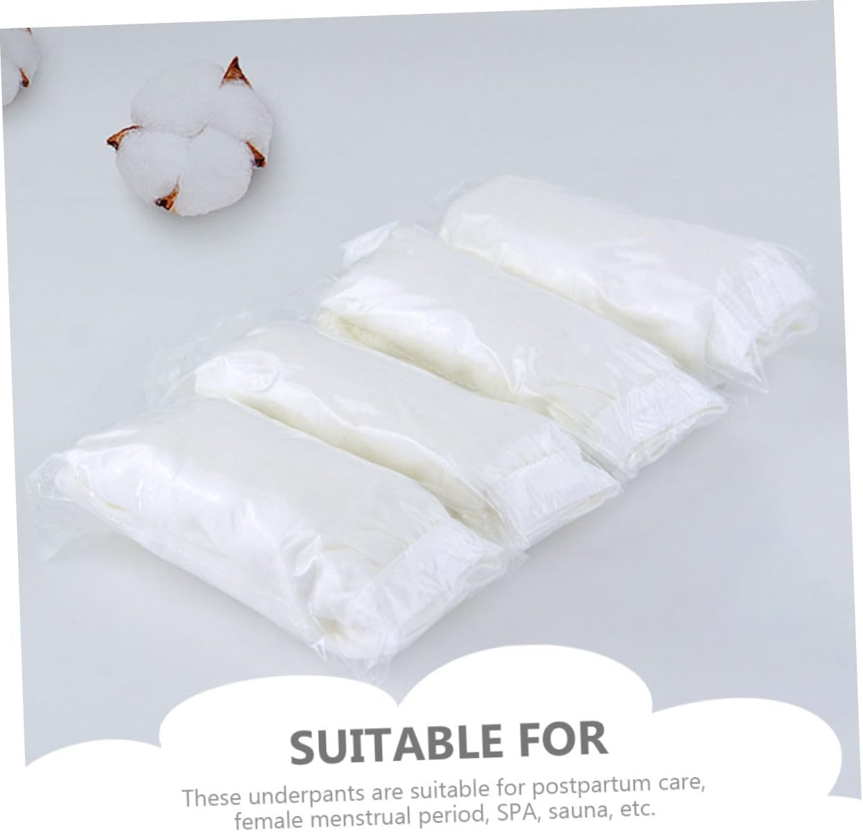 5Pcs Disposable Female Briefs XXXL Cotton Maternity Underwear Lightweight Breathable Postpartum Panties for Travel and Confinement Care White image number 5