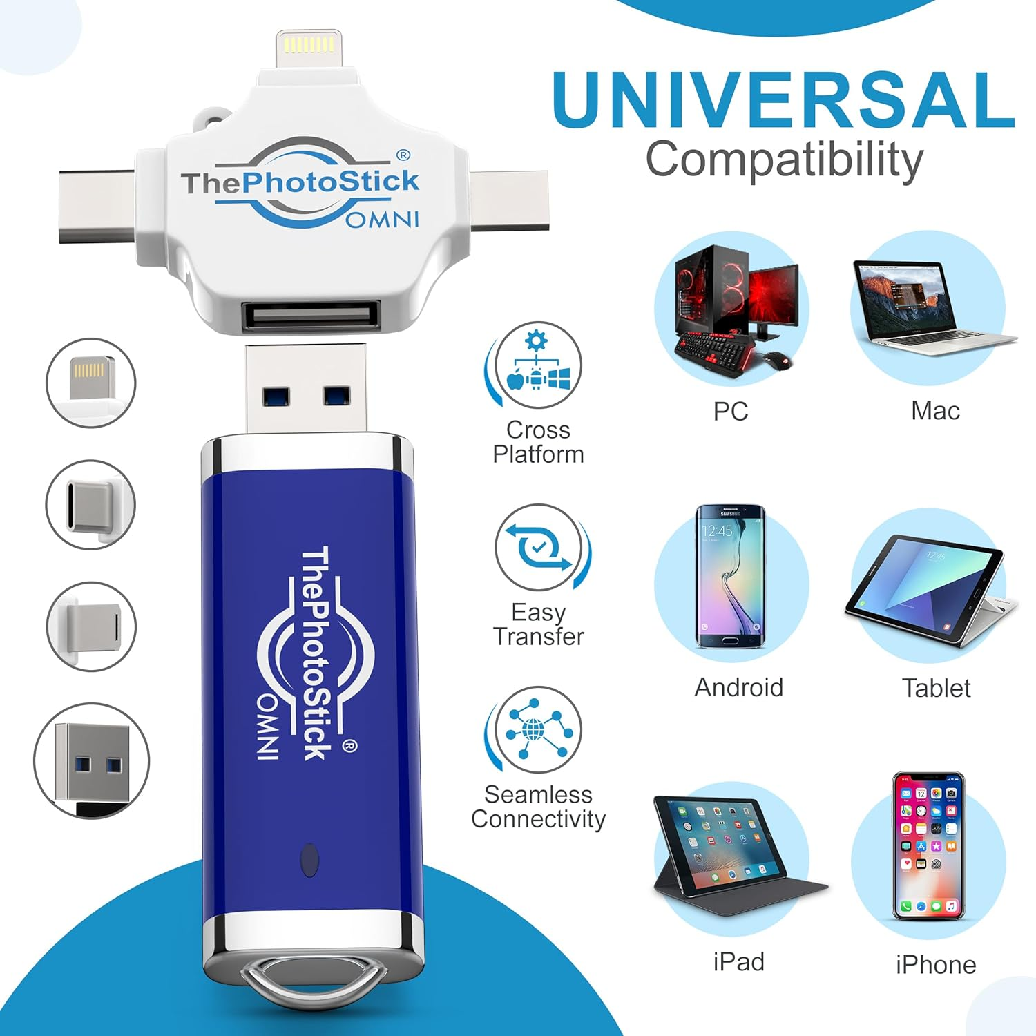 Thephotostick&reg; Omni 256GB + Protective Case | Secure Photo & Video Backup and Transfer | Digital File Organization | USB & Multiport Connection for Phones, Tablets and Computers | Water Resistant Case image number 2