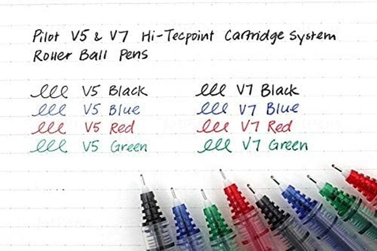 Pilot V7 Hi-Tecpoint Cartridge System Rollerball Pen Medium Point - (Blue 3 & Black 3) image number 5