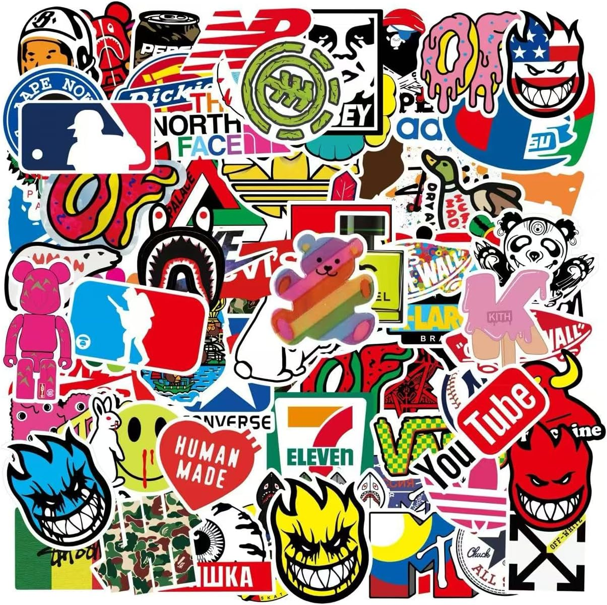 50 PCS Christmas Stickers for Kids, Christmas Party Favors Stocking Stuffers Vinyl Water Bottles Stickers Crafts Gifts for Classroom Students Holiday Sticker for Kids Teens Adults