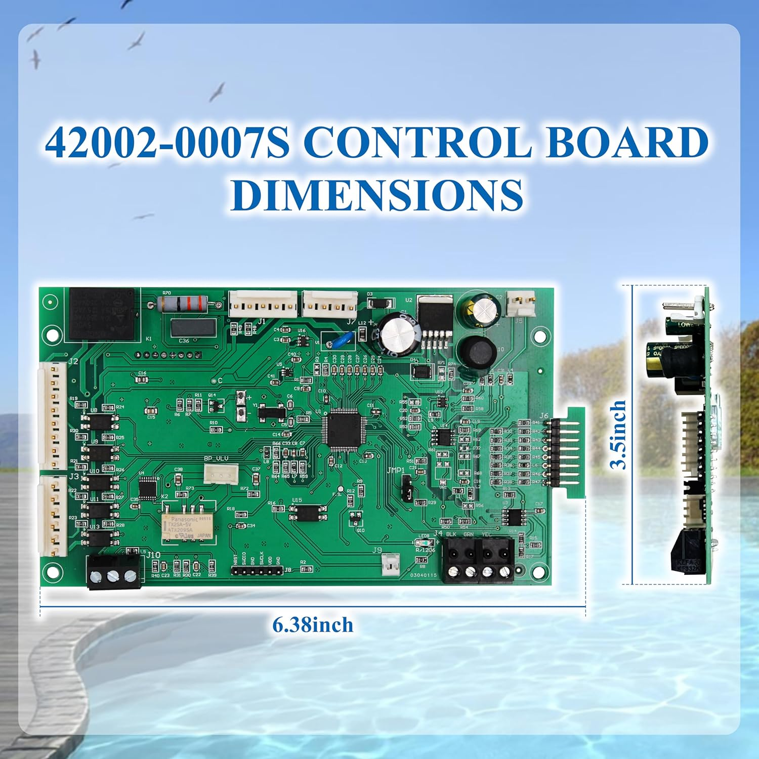 FLYINGAMZ 42002-0007S, 461105 Control Board - 8 Pins, Replacement for Mastertemp, Mastertemp 125 and Sta-Rite Max-E-Therm Pool and Spa Heater, Aftermarket Part image number 3