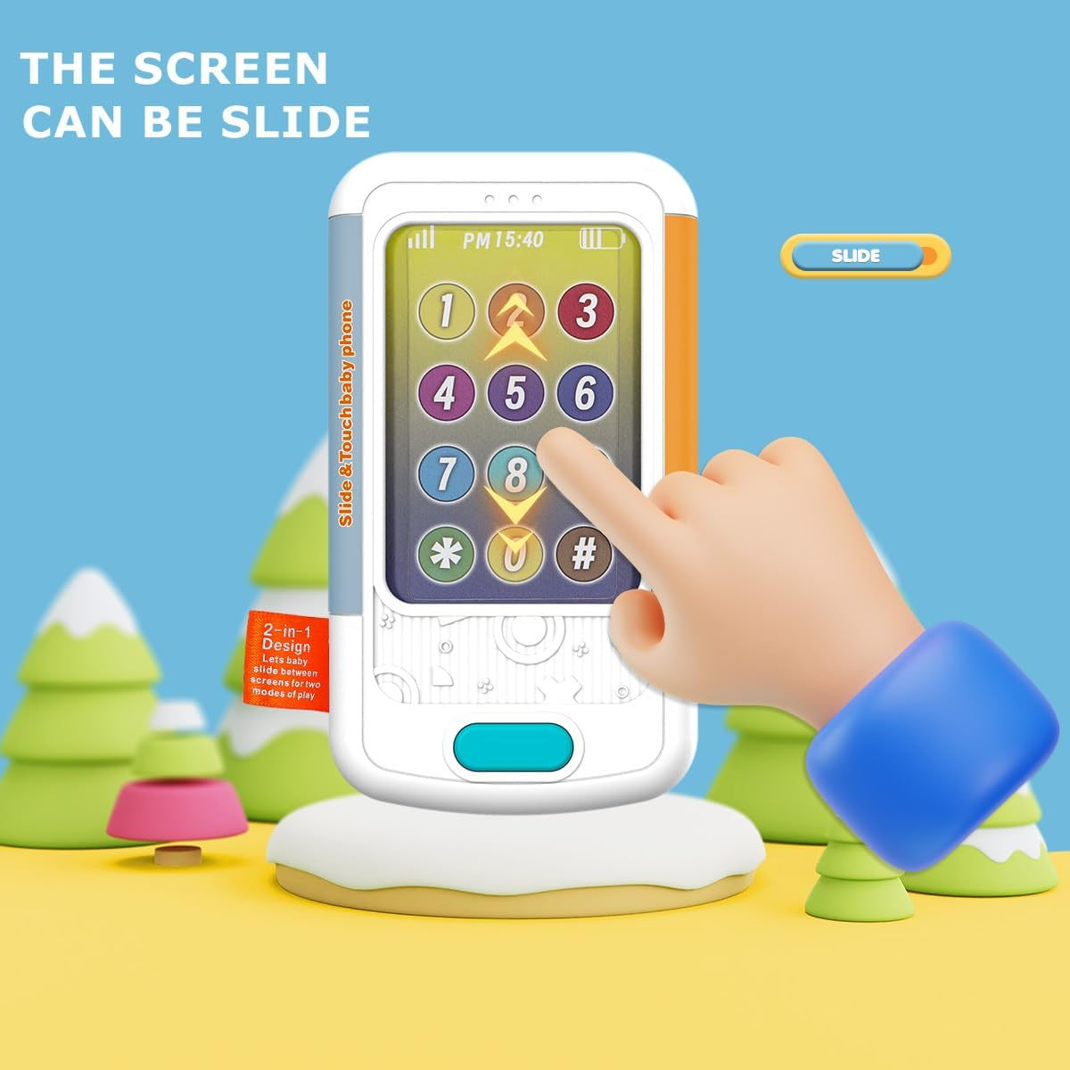 Baby First Smartphone Cell Phone with Sounds and Light, Realistic Swipe Phone Toy Fun Early Learning Musical Toy for Boys and Girls Infant image number 3