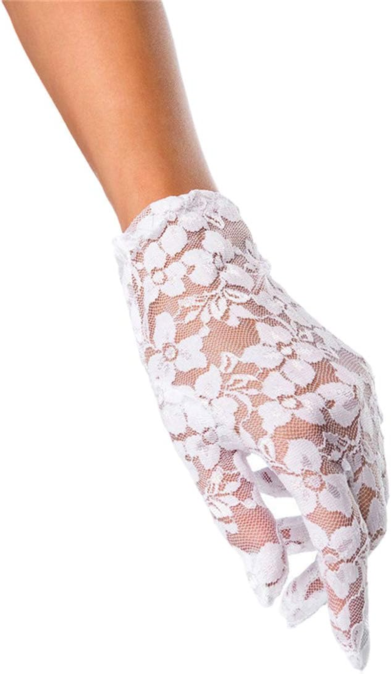 Seeksmile Women Short Bridal Wedding Lace Gloves