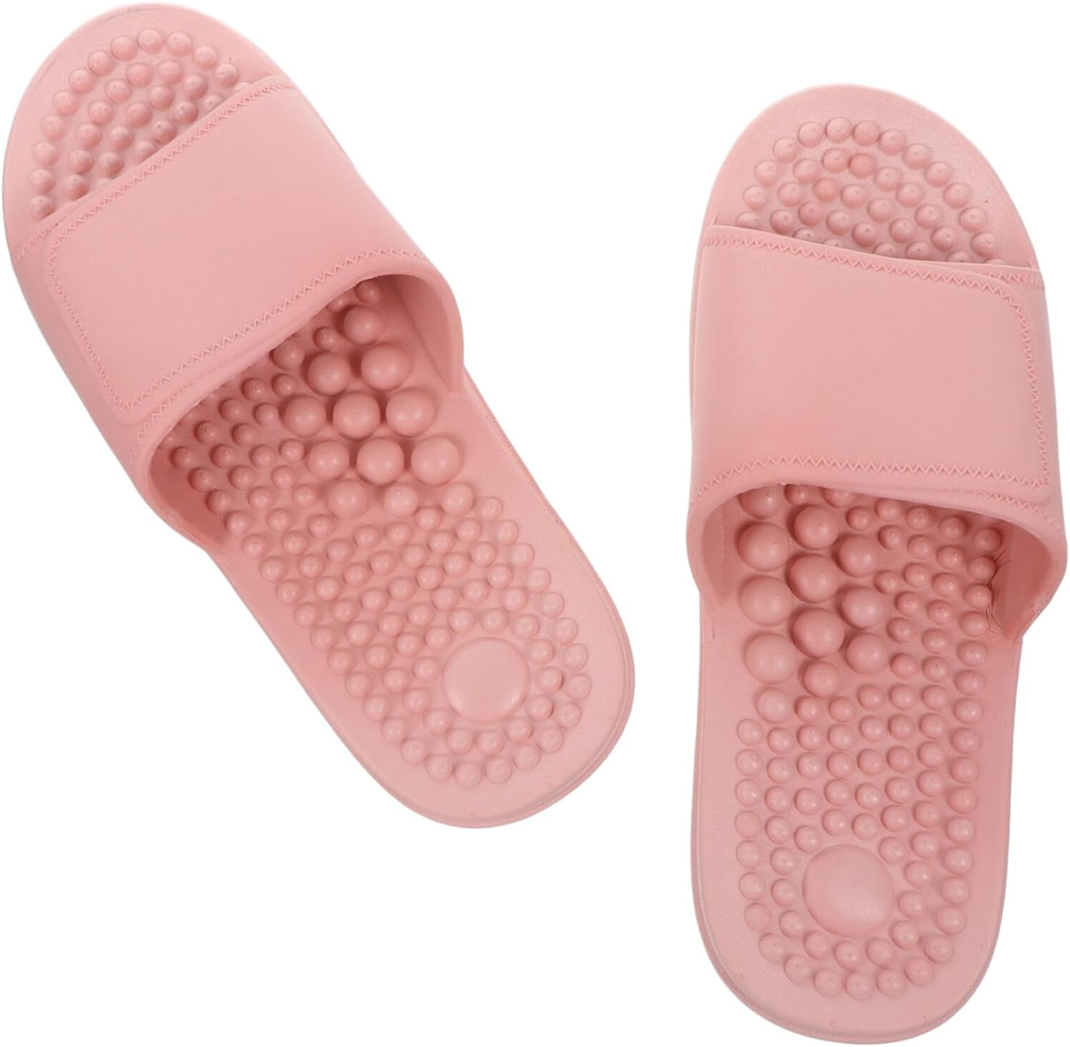 PLAFOPE Foot Care Slippers for Women Indoor Outdoor Lightweight Massage Dots Sole Breathable Hollow Toe Design Household Health Shoes Pink image number 4