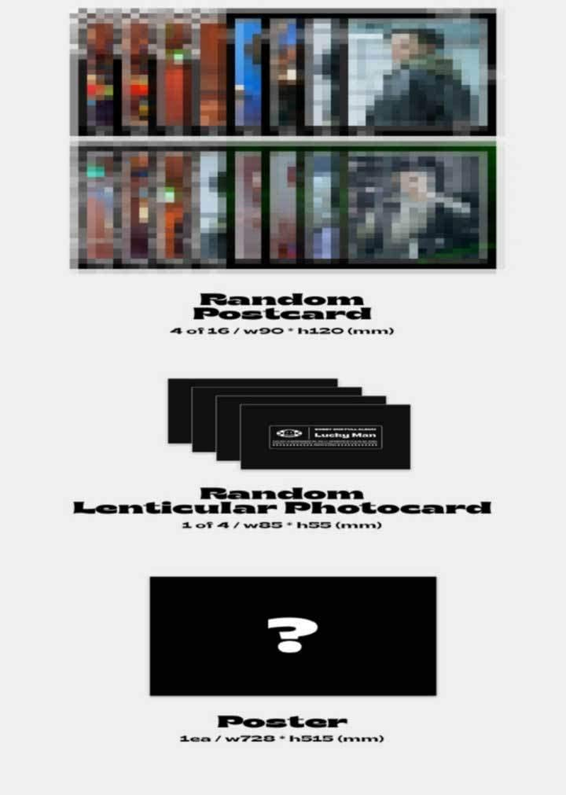 Ikon Bobby Lucky Man 2Nd Full Album B Version Cd+Folding Poster on Pack+80P Photobook+32P DIY Book+4P Sticker+1P Photocard+Magnetic Coupon+4P Post+Lenticular+Message Card Set+Tracking