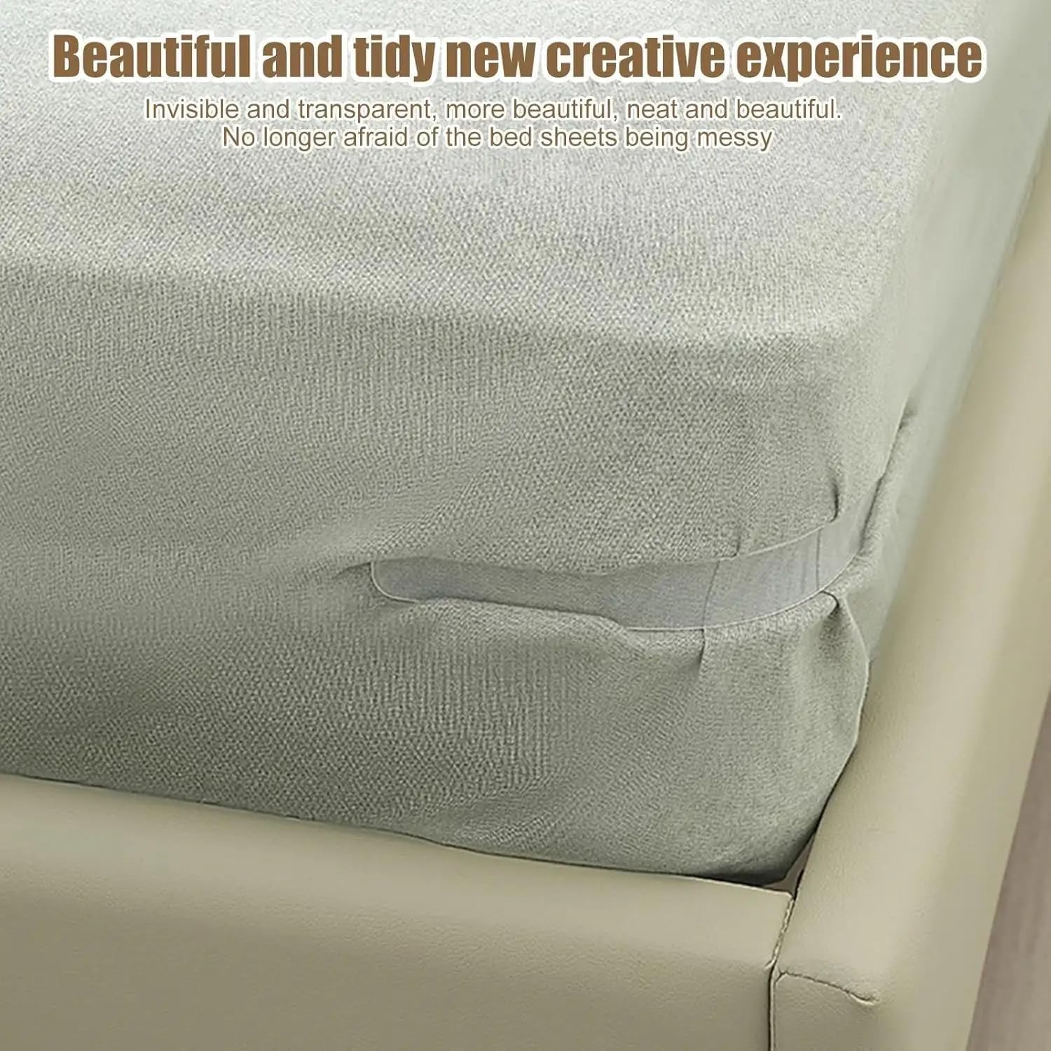 Bed Sheet Holders with Clips &ndash; Adjustable Elastic Straps for Corners | Limited Stock &ndash; Wrinkle-Free Bedding Grippers image number 2