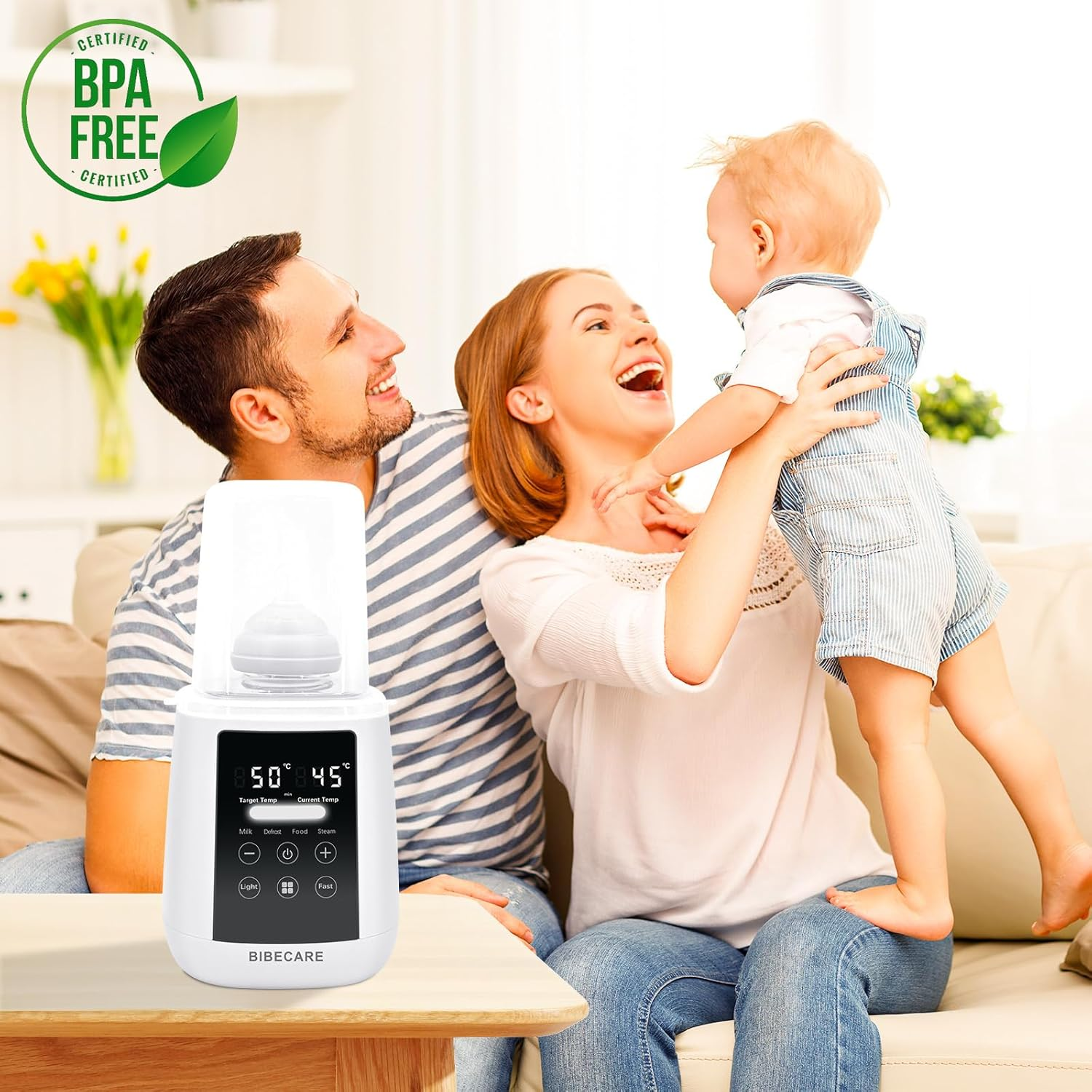 Bottle Warmer, Baby Fast Bottle Warmer for Breastmilk & Formula with Temp Display, Accurate Temperature Control, 9 in 1 Auto Shut-Off, Defrost, Keep 48H Warm & Night Light Heat Baby Food Jars image number 4