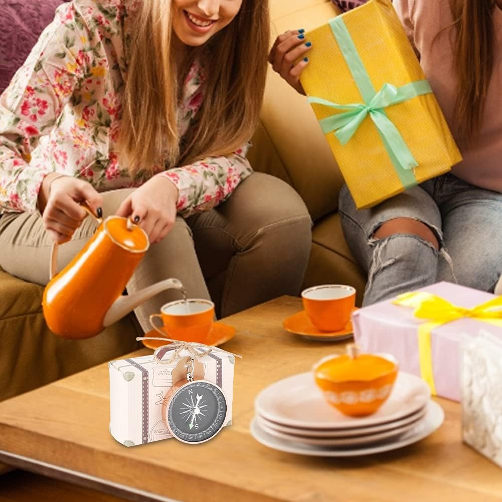 Gugxiom 20 Pieces Gift Boxes, Souvenir Gift with Blank Label, Mini Suitcase Gift Boxes, Party Gifts Candy Boxes with Handle for Wedding image number 6