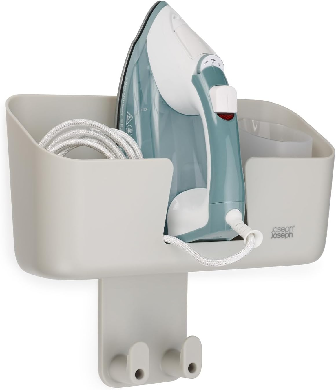 Joseph Joseph Ironhub Wall Mounted Iron Holder and Jug Storage Organiser with Adjustable Ironing Board Hanger, and Heat-Resistant Iron Pad