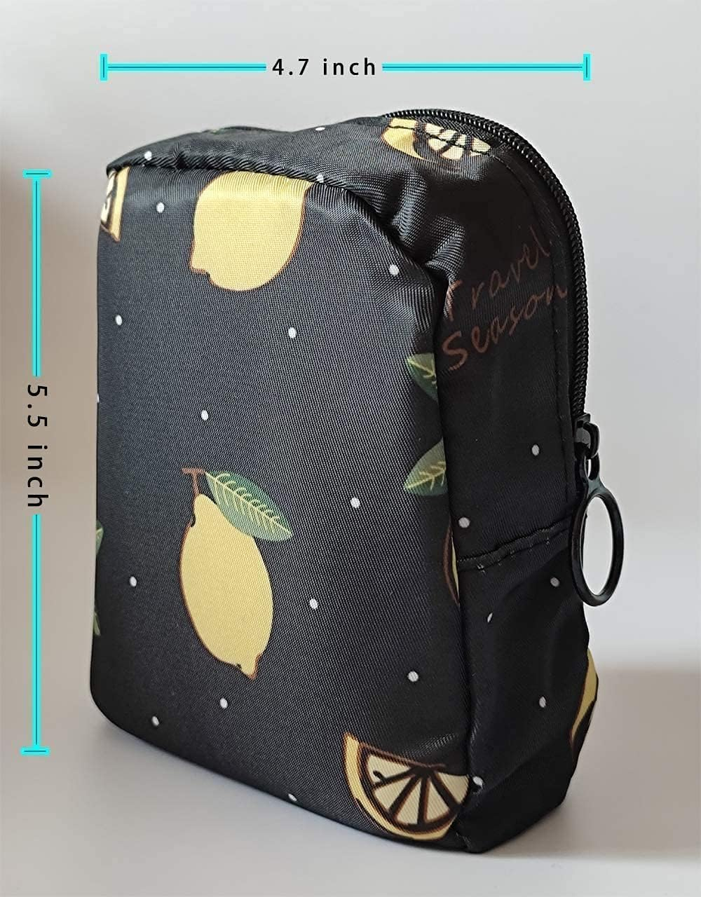 Sanitary Napkin Storage Bag, Tampon Holder for Purse, Menstrual Pouch for Girls, Pads Holder Bag for Women Period, Compact Nylon Menstruation First Period Bag -2 Pack image number 4