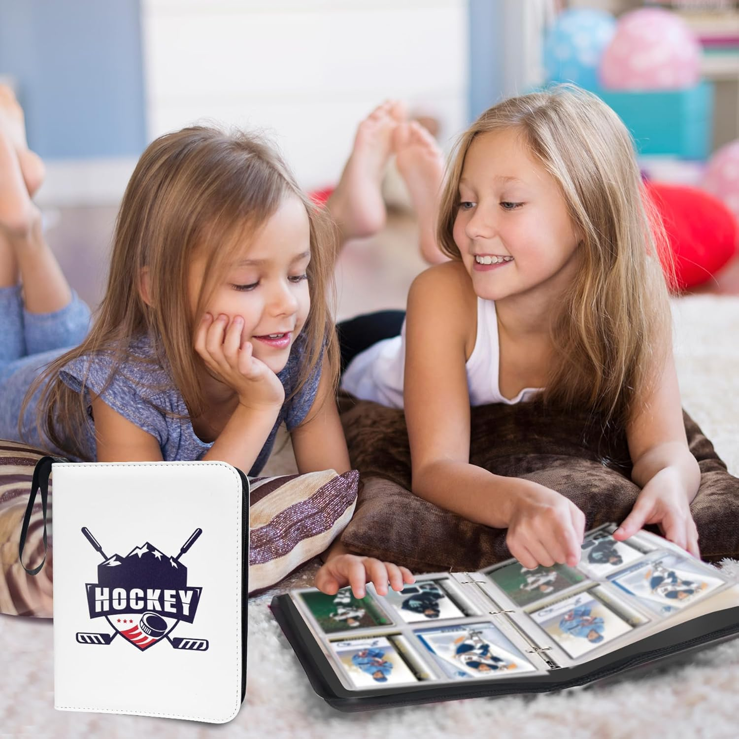 400 Pockets Hockey Card Binder for Trading Cards 2024-2025 Collectors, Portable Waterproof Storage Book with Removable Sleeves, Compatible with Football, Sports Game and TCG Cards image number 2