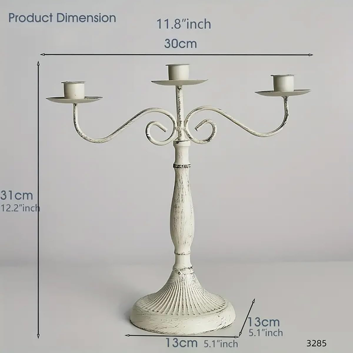 AIMALL Vintage Metal Candle Holder with 1, 3, or 5 Arms for Dining Table, Wedding Celebration, or Candlelight Dinner, for Home D&eacute;cor and Events