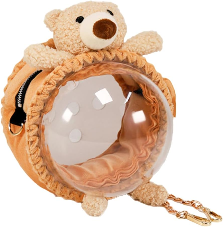 AIMALL Portable Pet Carrier Bag for Small Animals - Breathable Travel Shoulder Bag with Adjustable Chain and Transparent Window