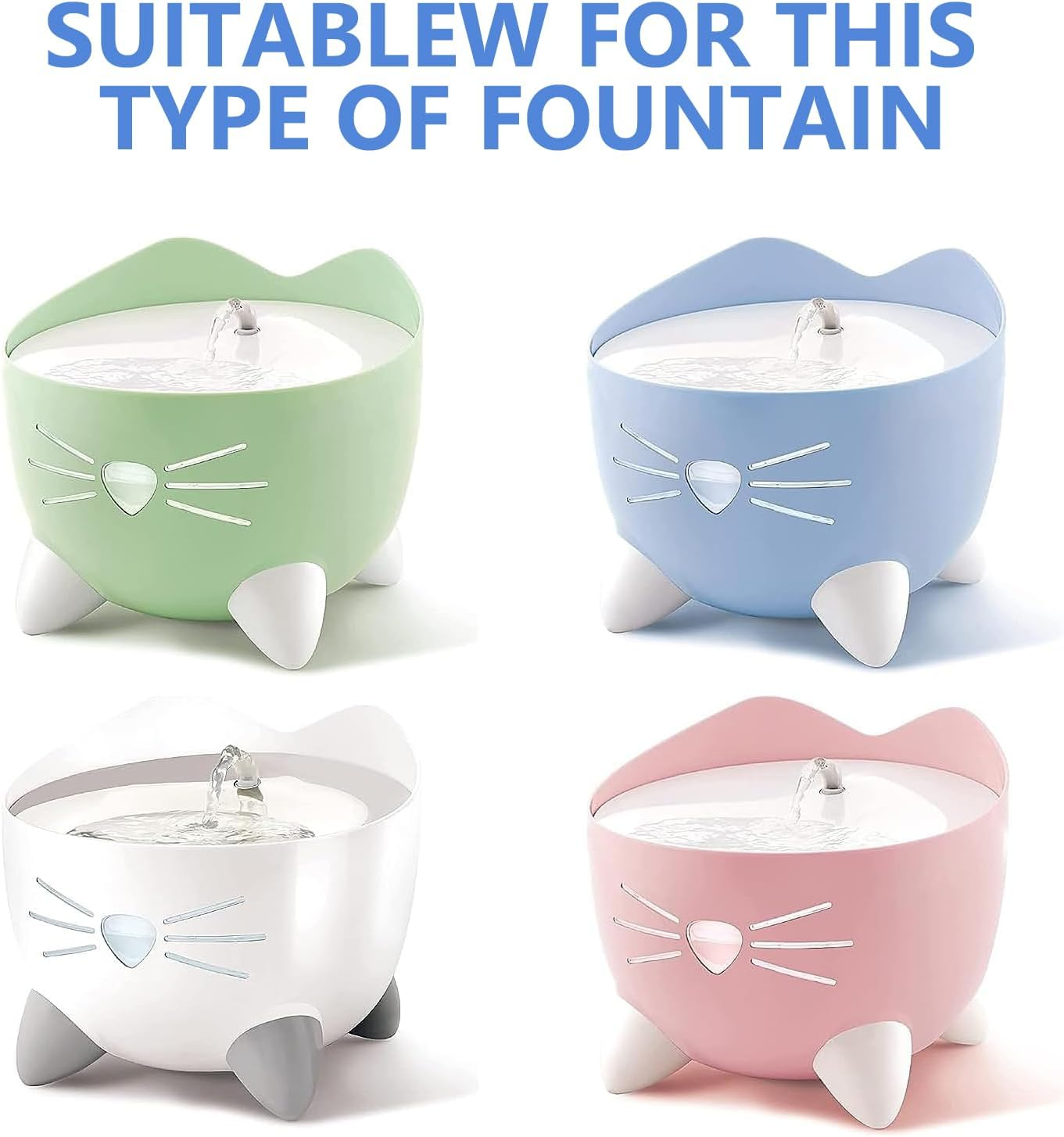 Pack of 4 Cat Fountain Filters for 2.5 L Pixi Drinking Fountain, Resin Activated Carbon Three Layer Filtration System, for 43717 Filter Cat Fountain Replacement Filter (Pack of 4) image number 1