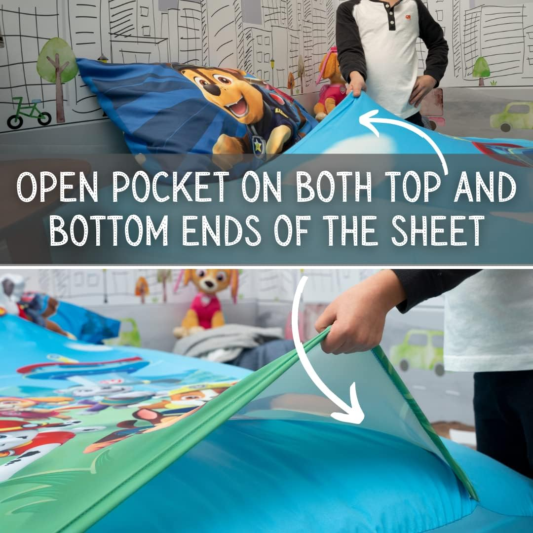 Paw Patrol Kids Bedding Super Soft Compression Snuggle (TM) Sheets, Twin, (Official Nickelodeon Product) by Franco