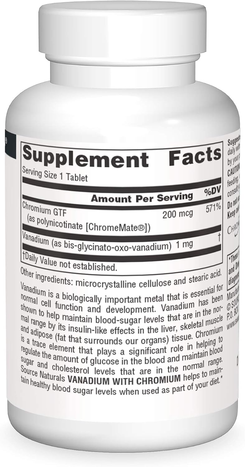 Source Naturals Vanadium with Chromium, 90-Count