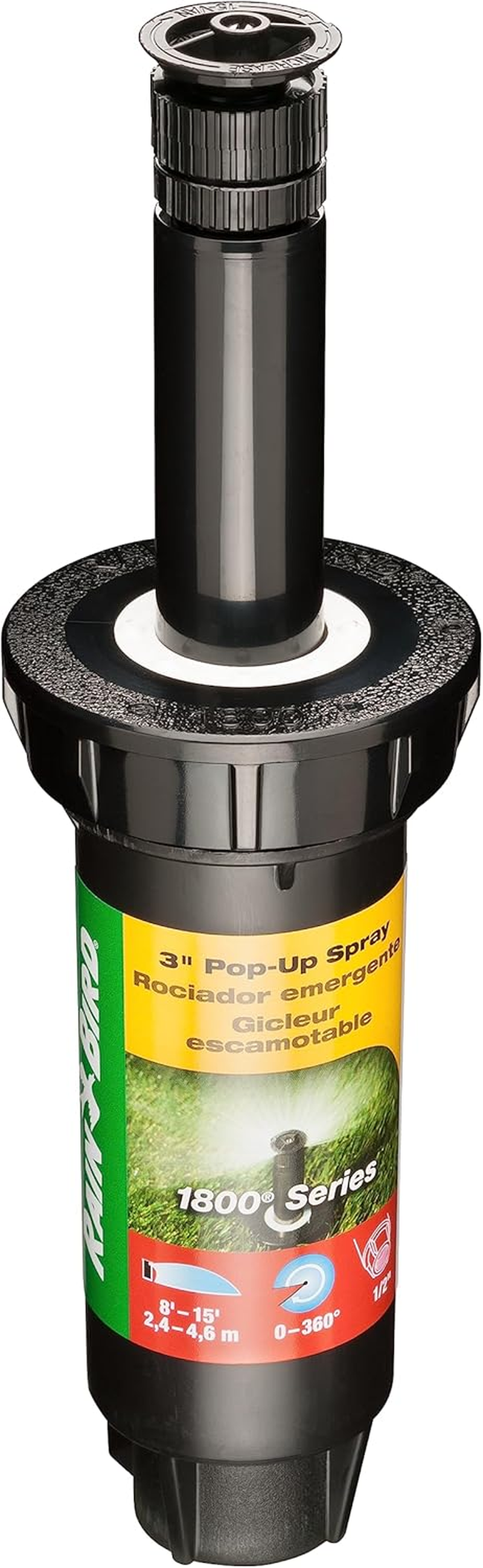 Rain Bird 1802VAN Professional Pop-Up Sprinkler, Adjustable 0-360&deg; Pattern, 8' - 15' Spray Distance, 2" Pop-Up Height - 6" Height image number 3