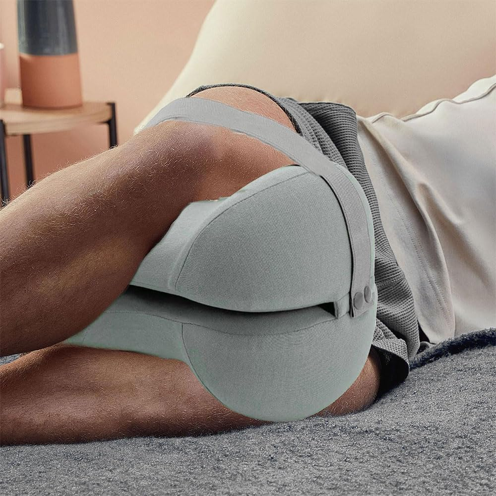 HYAVIA Memory Foam Leg Elevation Pillow, Ergonomic Knee Support Pillow for Side Sleepers, Pregnancy, Injury Recovery, Foot & Calf Rest Cushion,Grey, 28&times;20&times;20Cm image number 2