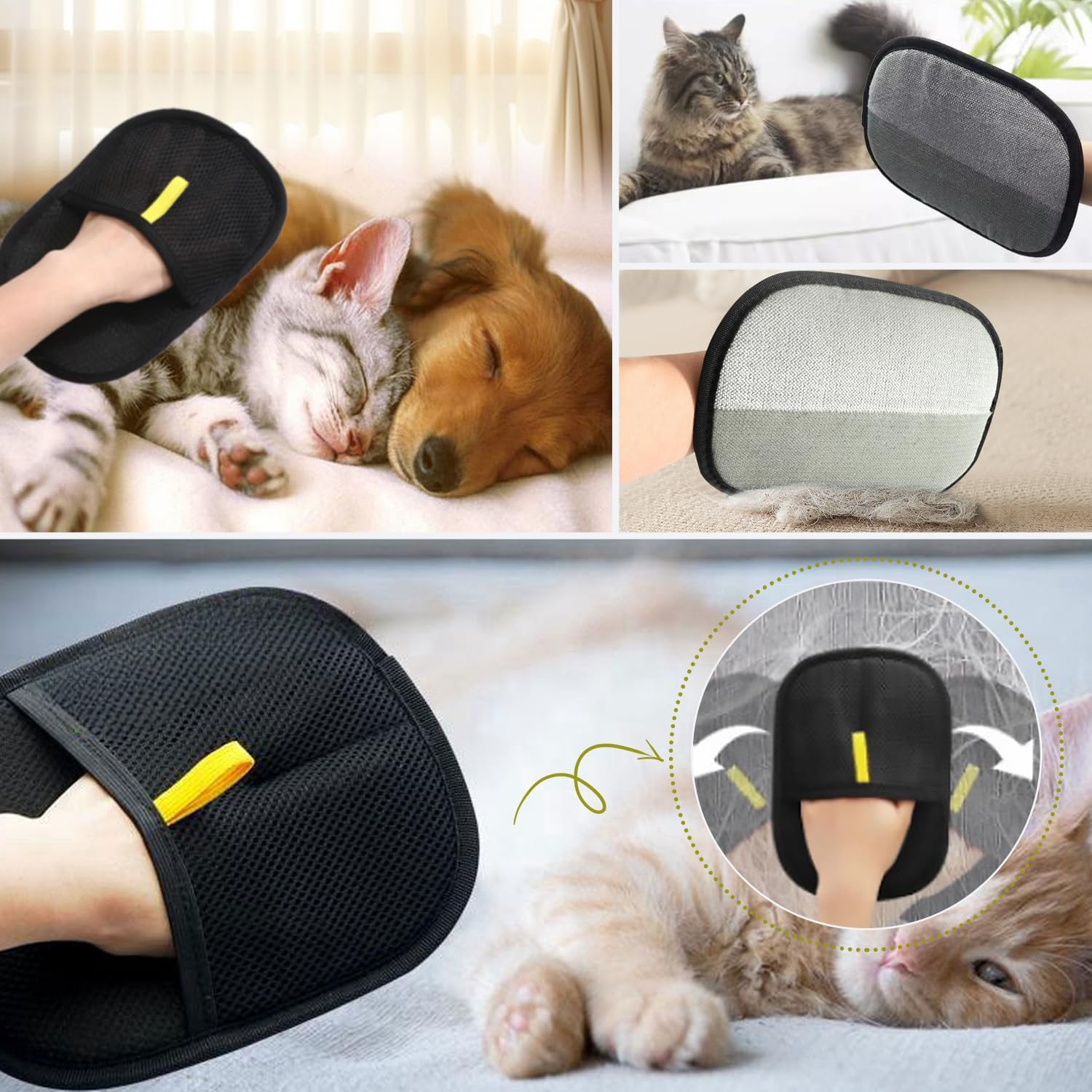 TRKETK Pet Grooming Gloves, Reusable and Versatile, Washable, Static Removal, Electrostatic Pet Hair Remover, Glove for Dog and Cat Washing, Deshedding image number 3