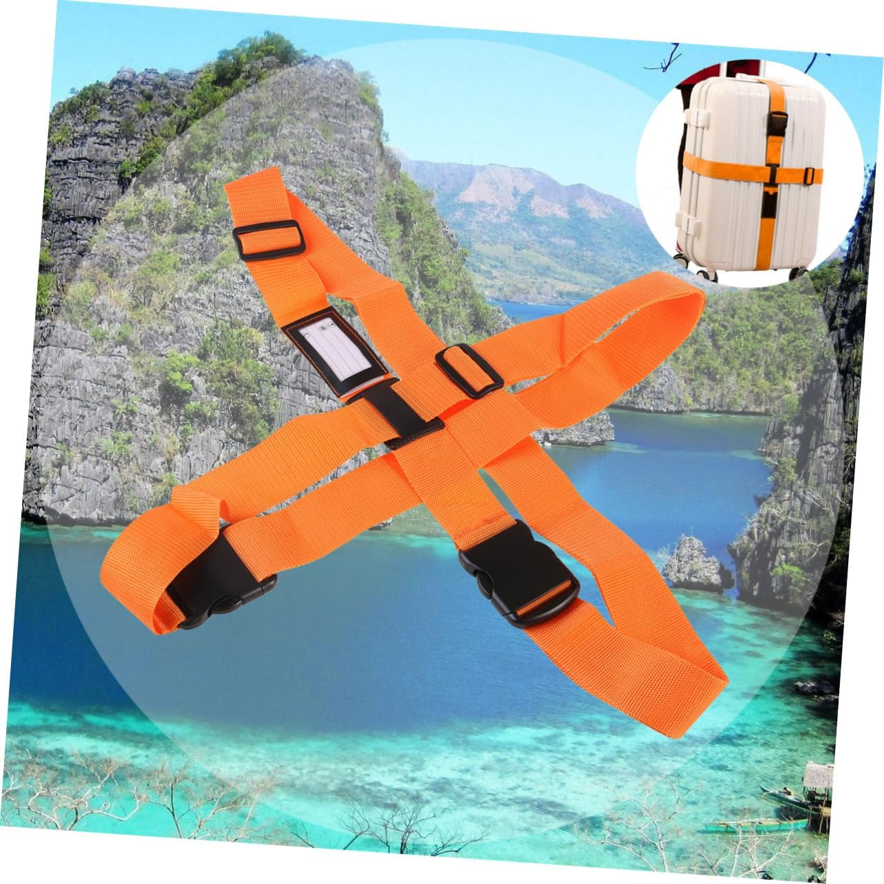 BESTYASH Luggage Belt Orange Straps for Travel Suitcase Security Lightweight Carry Bag Accessories image number 1