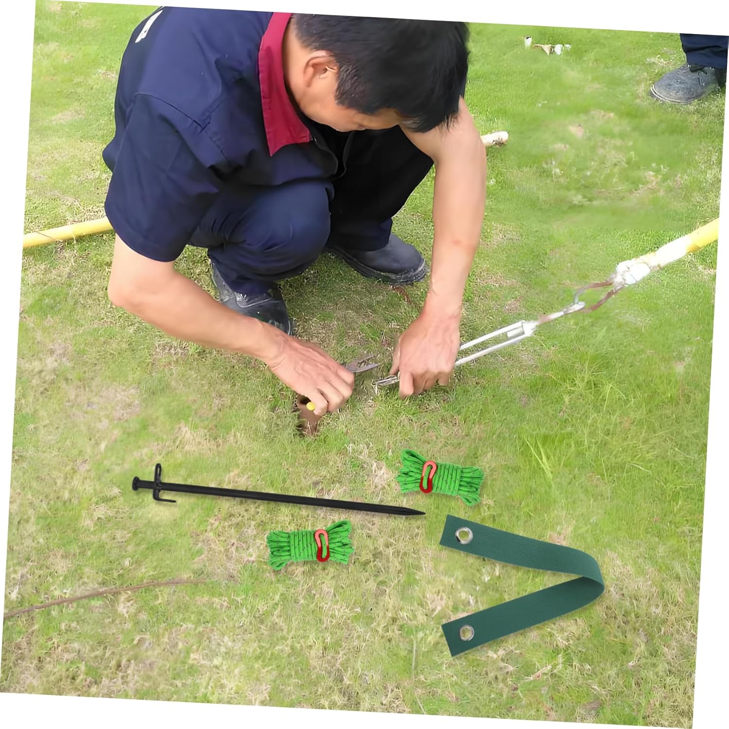 KONTONTY 3Pcs Tree Support Straps Stakes Straps Windproof Fixing Belts Tree Tie Kit for Gardening image number 5