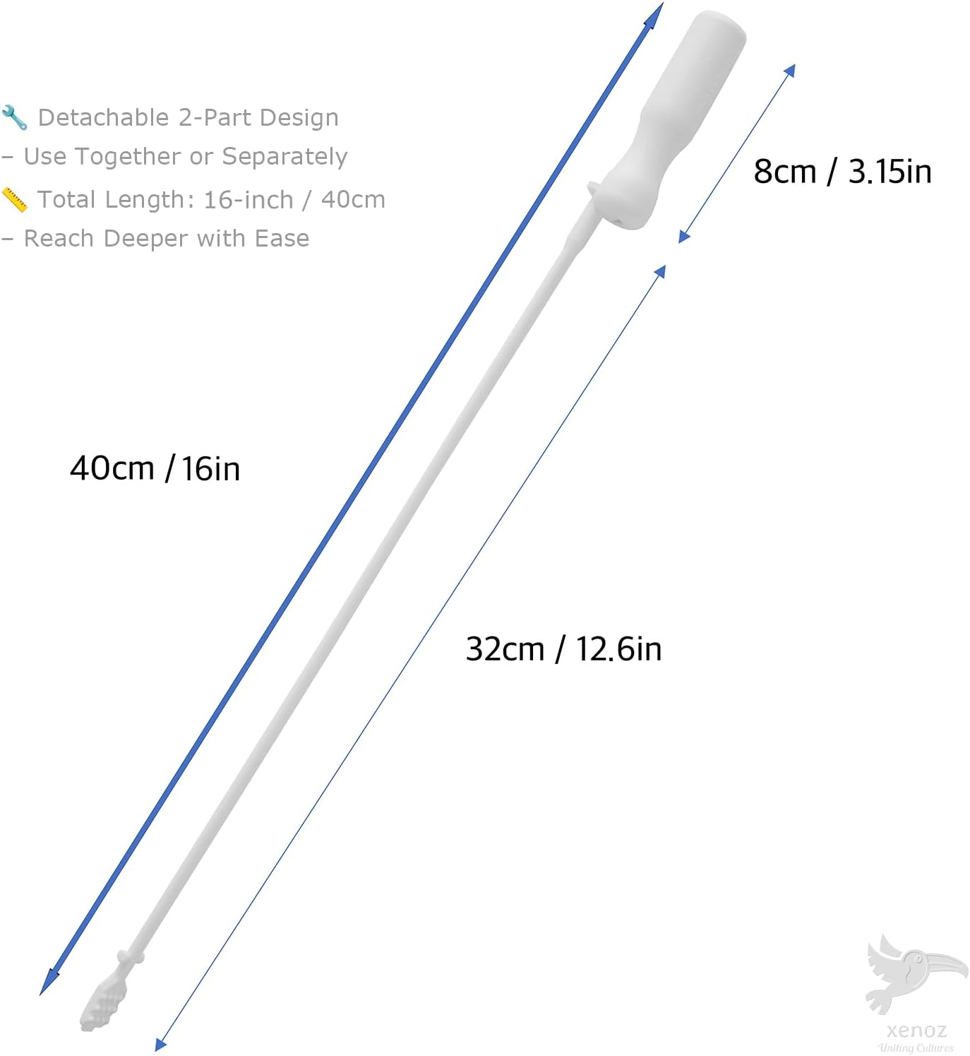 Xenoz Cast Scratcher for Arm & Leg &ndash; under Cast Itch Relief Tool for Kids & Adults &ndash; Broken Arm Must Have Gift &ndash; Made in Korea image number 4