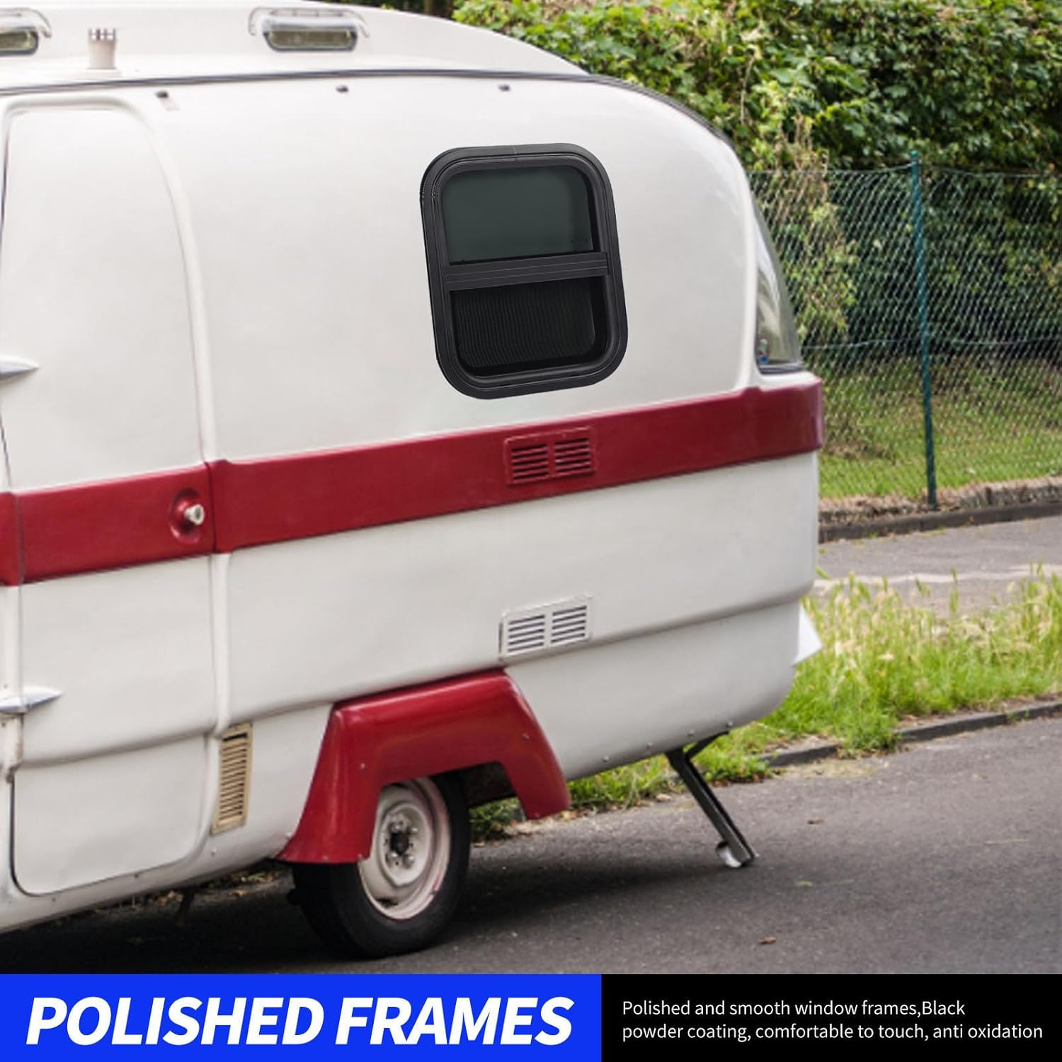 RV Window, RV Sliding Window, Replacement Trailer Window with Screen, Waterproof UV Resistant, 406X356Mm / 15.98X14In image number 6