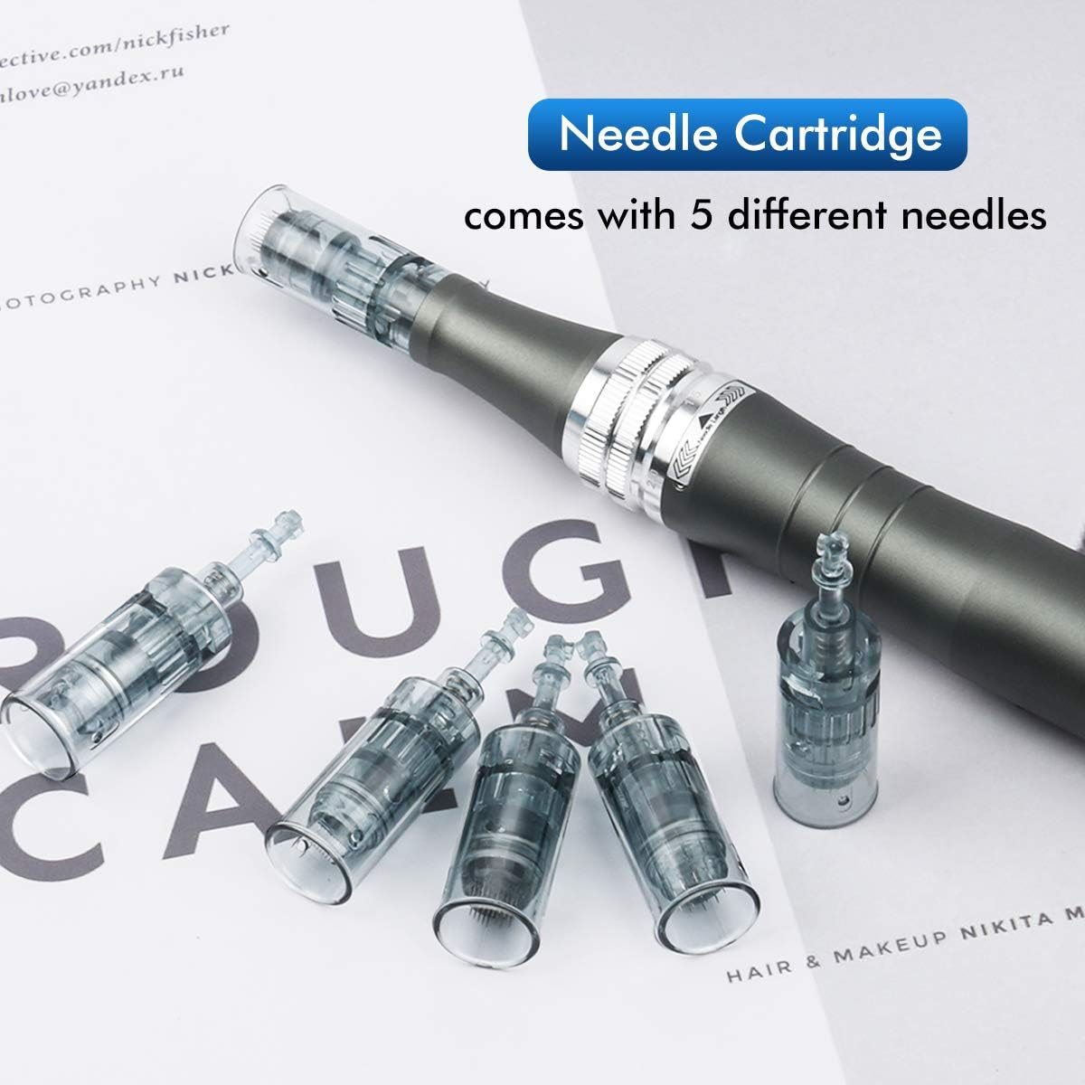 Dermapen Ultima M8 Microneedling, Dermapen Electric Pen Wireless M8 Micro Needle with 36PIN X1, 11PIN X1 and Nano round X1 Needles & Storage Box for Wrinkles, Strips, Nardes and Hair Loss image number 3