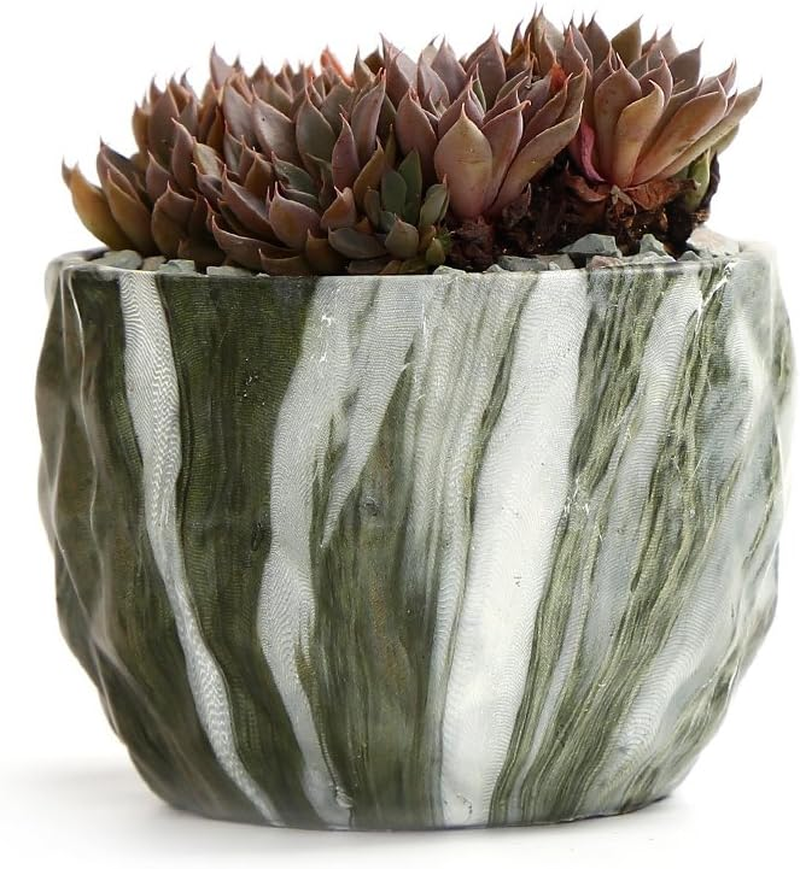 Sun-E SE Modern Style Marbling Ceramic Flower Pot Succulent/Cactus Planter Pots Container Bonsai Planters with Hole 3.35 Inch Gift Idea(4 in Set) Plants Not Included image number 6