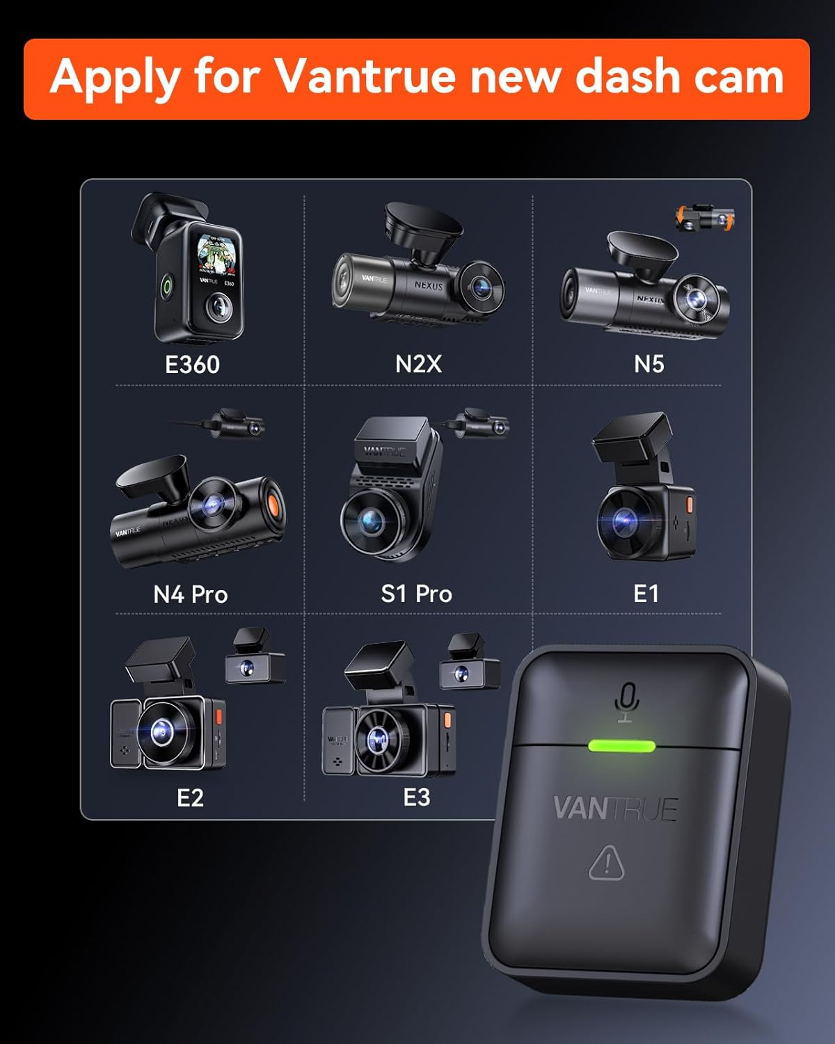 Vantrue Remote Control for Vantrue E1, E2, E3, E360/ACE, N4 Pro, N5, N2X, S1 Pro Dash Cam image number 2