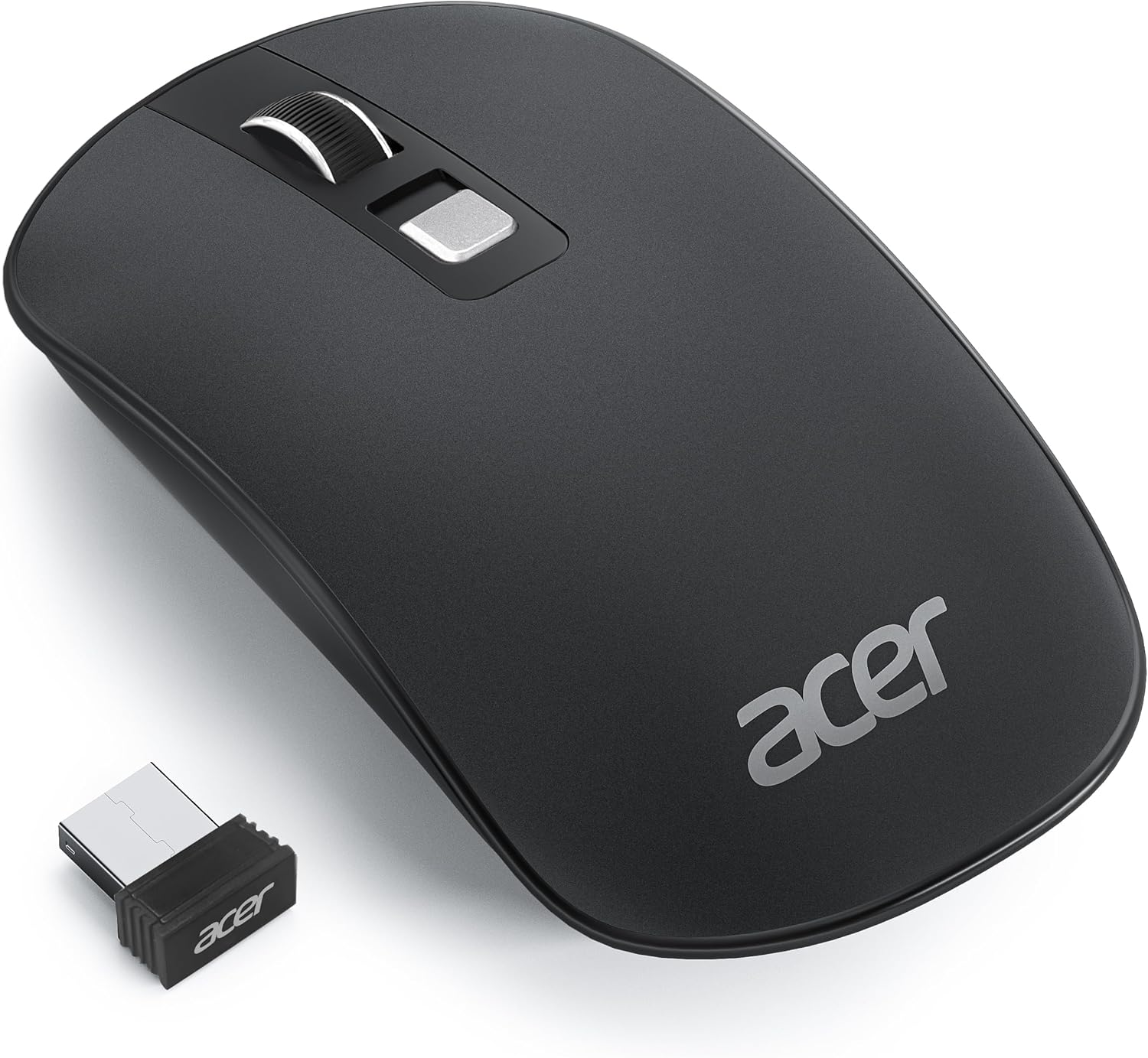 Acer Wireless Mouse for Computer, 1600 DPI Adjustable, 2.4G USB Cordless Silent Mice with Nano Receiver, for Laptop, Computer, PC, Macbook, Chromebook - Black image number 5
