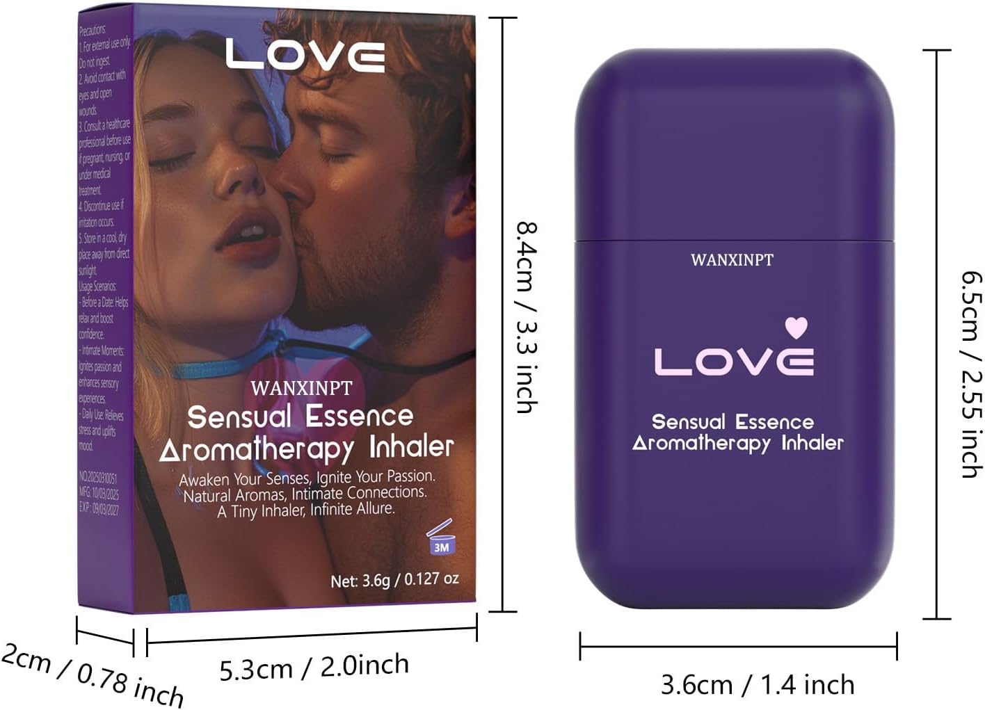 Natural Aromatherapy Nasal Sticks &ndash; Enhance Focus and Improve Breathing | Portable Nasal Inhaler for Sex | Inhale Essential Oil Blends to Relieve Stress, Boost Energy, and Relieve Nasal Congestion image number 3