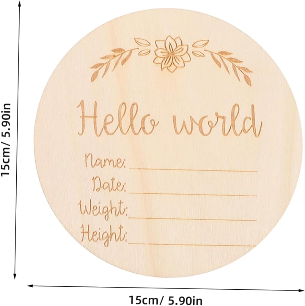 Toyvian 12Pcs Wooden Photo Props Milestone Signs Monthly Growth Tracking Cards Newborn Announcement Arrival Sign Wood Cards