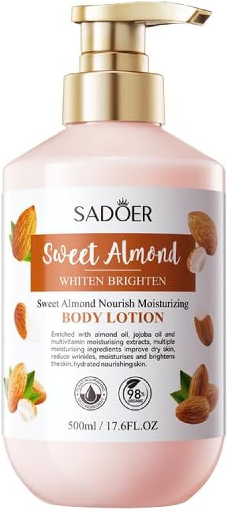 Sweet Almond Whiten Brighten Body Lotion, 500Ml, Moisturising, Nourishing image number 4