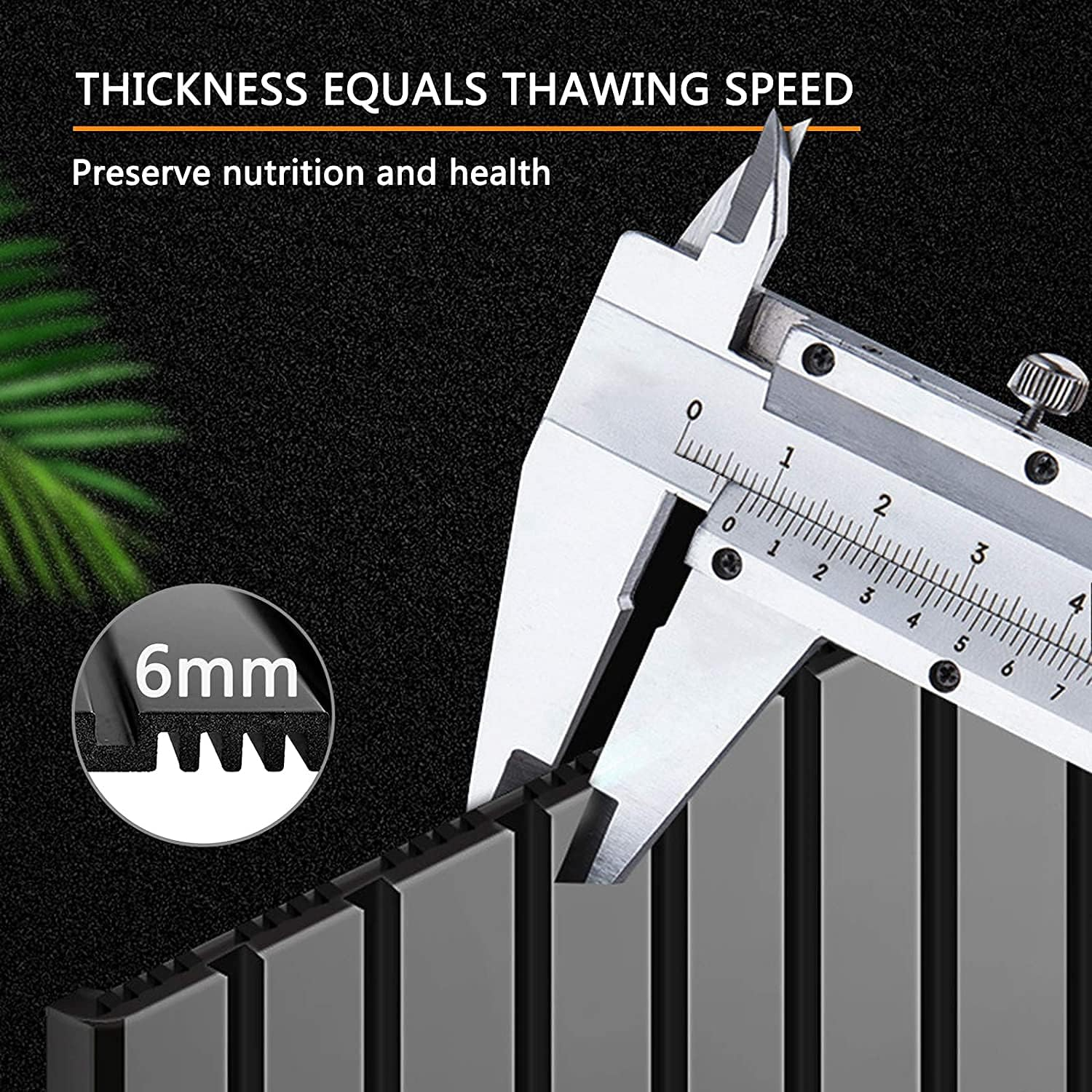 Defrosting Tray for Frozen Meat Rapid and Safer - Thawing Tray for Frozen Meat with Drip Tray - Natural Heating Defroster Tray Miracle Thaw Large Size Upgrades 6Mm image number 6