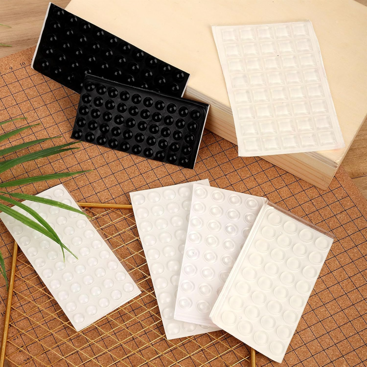 304Pcs Bump Dots for Visually Impaired, Rubber Adhesive Bumper Dots Tactile Stickers Tactile Dots Low Vision Gifts Reading Auxiliary for the Blind Low Vision Elderly(Clear, Black) image number 2