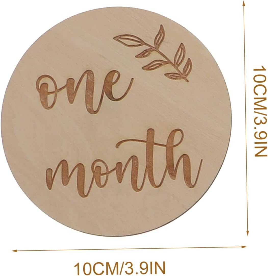 1 Set Monthly Milestone Cards Engraved Growth Photography Props Natural Birthday Announcement Discs for Newborn Memory Scrapbooks Social Media Sharing image number 5