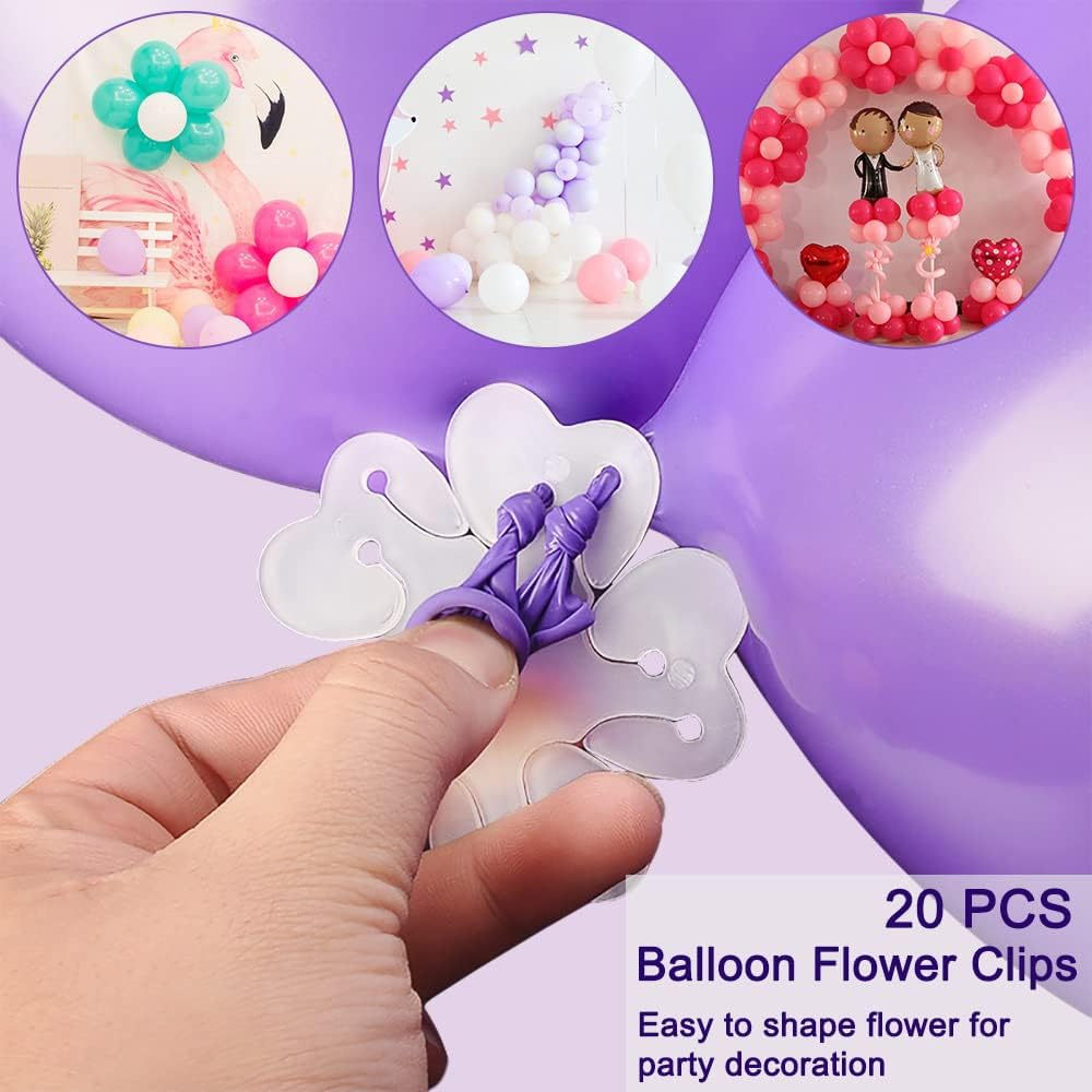 Balloon Arch Kit, Lyflux Balloon Trim Kit for Wreath, 50Ft Balloon Tape, 300 Dot Glue Point Stickers, 2 Pcs Tying Tool, 20 Ballon Flower Clip for Wedding Birthday Party and Graduation image number 2