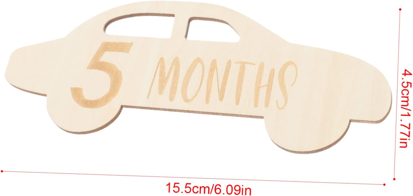 ERINGOGO 13Pcs Photo Props Announcement Sign Cards Wooden Monthly Baby Growth Recording Milestone Name Newborn Boys First Birth Announcement Wood Souvenir Photography image number 4