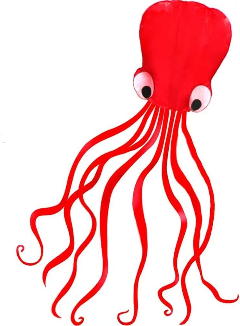 Large Soft Octopus Kite with Long Tail and 30M Line-Red image number 1
