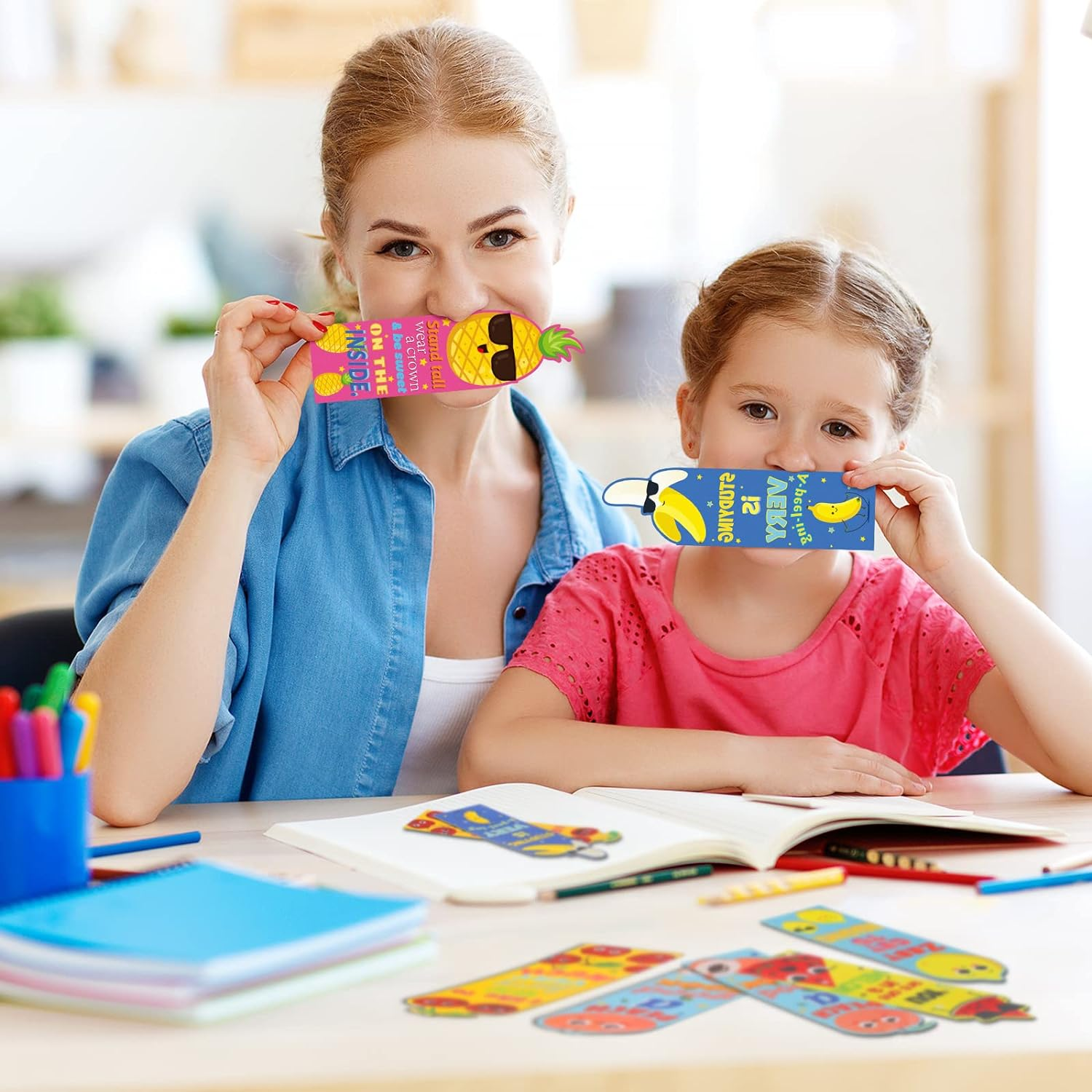 Fainne 60 Pieces Scratch and Sniff Bookmarks Kids Scented Bookmarks Educational Bookmark Assorted Smelly Bookmarks for Kids Students Reader, 12 Styles, 12 Scents (Fruit Style) image number 3