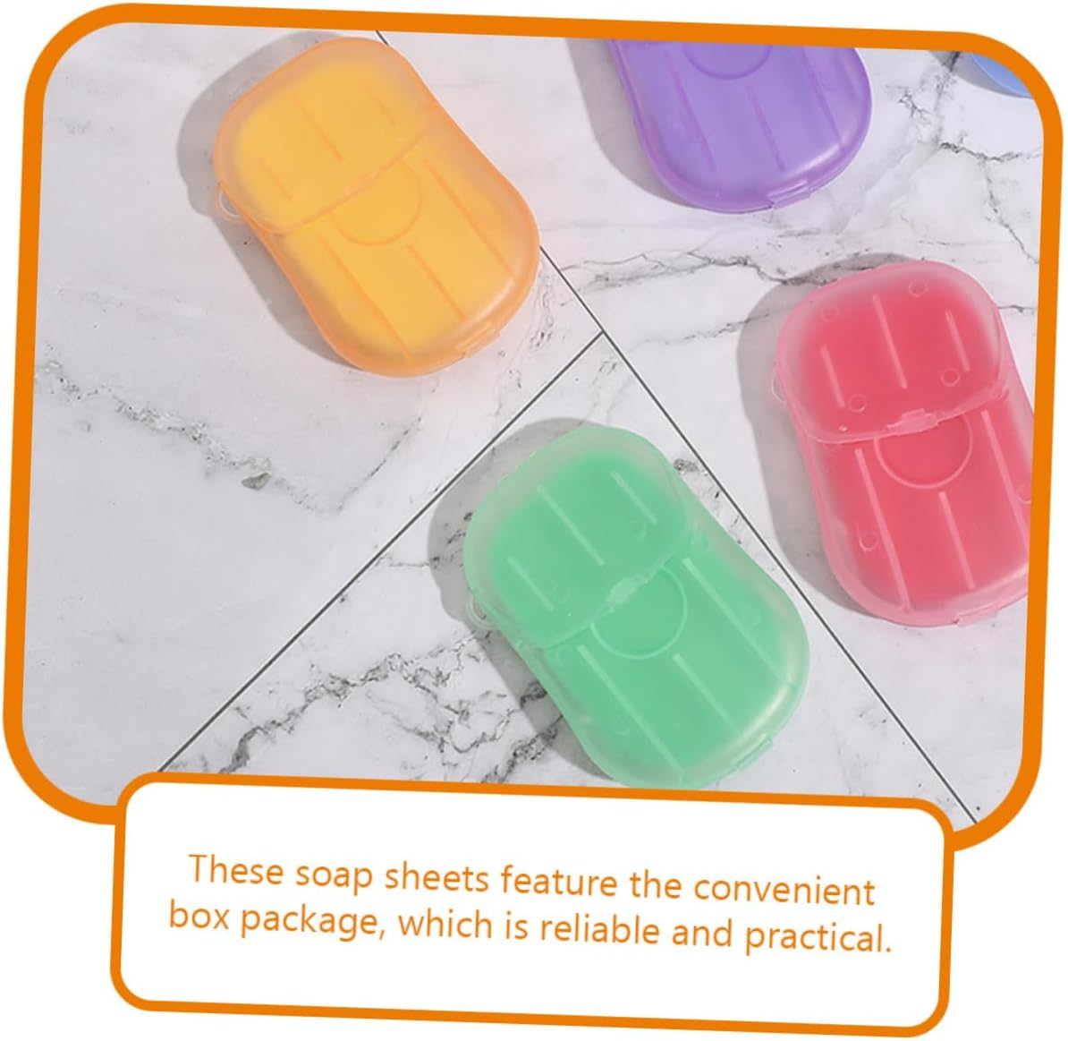 Parliky Portable Travel Soap Sheets 4 Boxes of Compact Hand Cleaning Soap Slices for Outdoor Camping and Travel Random Color image number 5