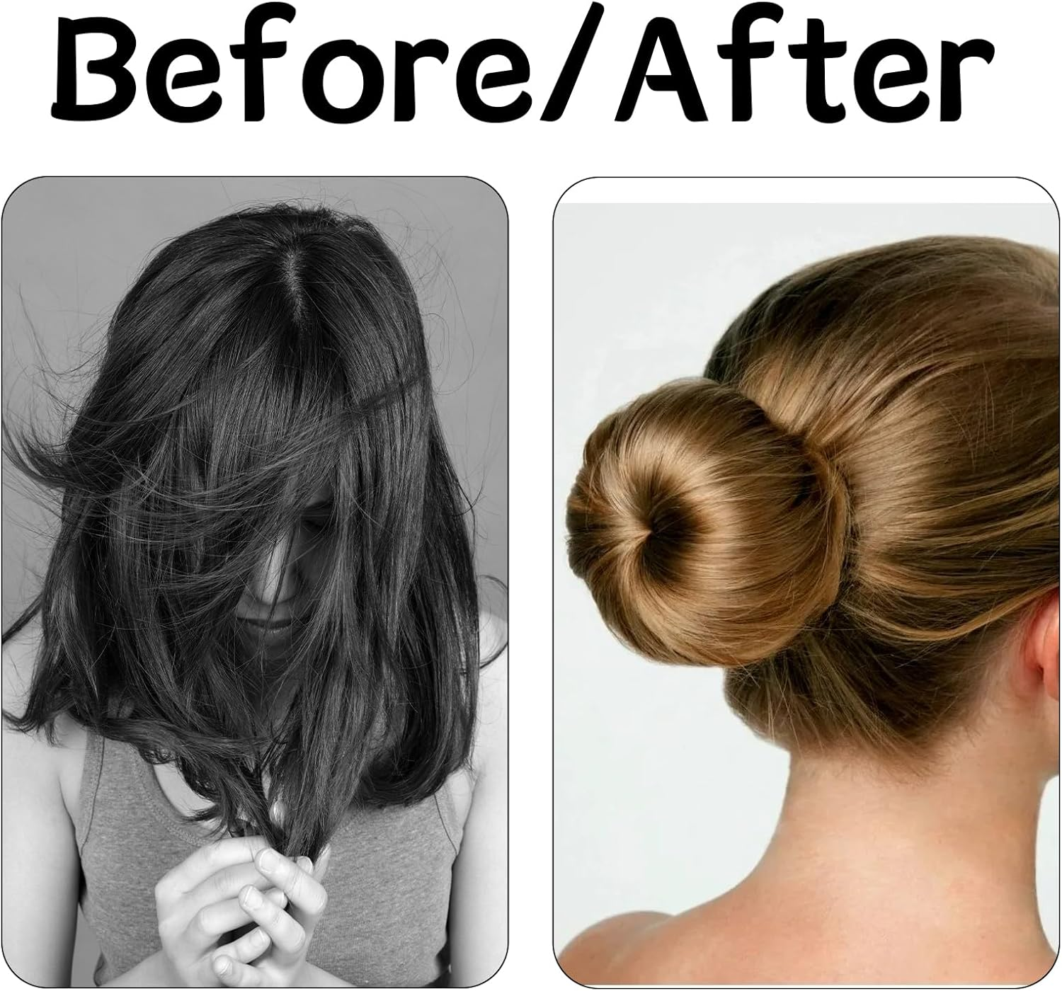 16-Piece Doughnut Hair Bun Set, Bun Maker Set for Dancers, Children, Girls (Brown)